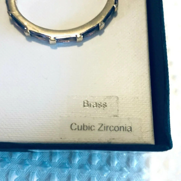 Ava & Aiden Gold Purple Round Loop Shape Earrings - Picture 3 of 7